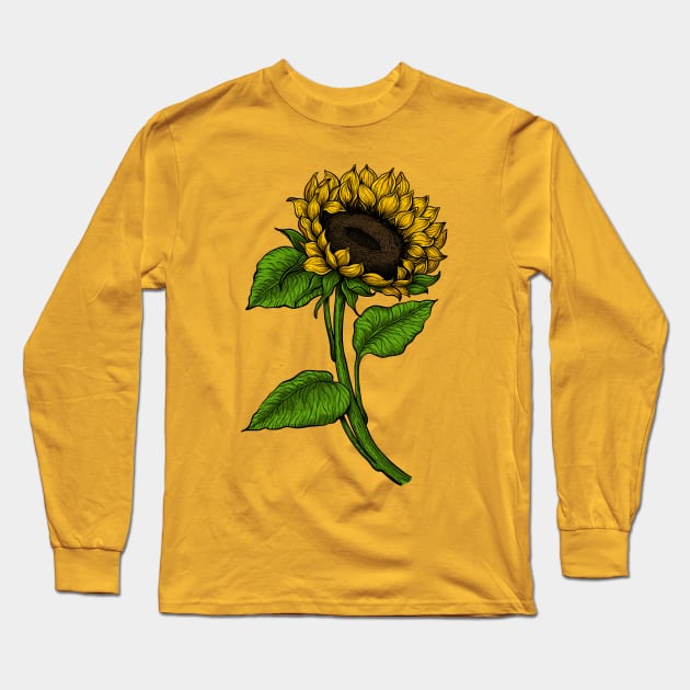 Sunflower 2 Long Sleeve T-Shirt by katerinamk